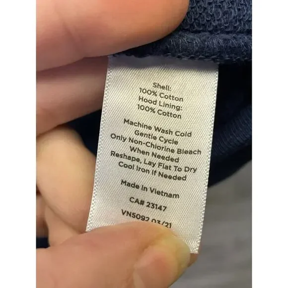 Haven Well Within Hoodie Shirt Womens M Blue Long Sleeve V Neck Cotton Pullover - Picture 7 of 10